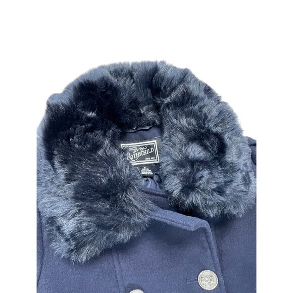 Rothschild Girls blue poly Blend Double Breasted Coat Size M SKU 9270 - Picture 4 of 16